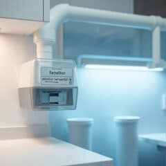 Amalgam separator and waste recycling setup in a dental practice sterilization area